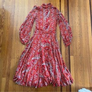 Vintage La Mendola Italian 100% silk red dress 10 fits size 6 4 M S gorgeous EUC